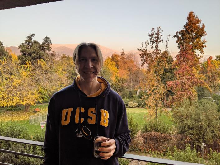 The view of the Andes mountains from my parents' apartment patio