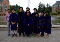 The Graduates of 2018 in front of Drumheller Fountain 