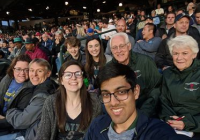 Curtis and family at a Mariners game.